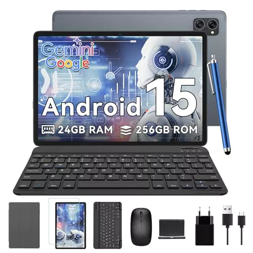 TABWEE Tablet Android 15 de 10 Pulgadas, 24GB RAM, 256GB ROM, Octa-Core, 5G WiFi