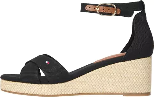 Tommy Hilfiger Alpargatas de cuña para mujer Flag Criss-Cros con correa