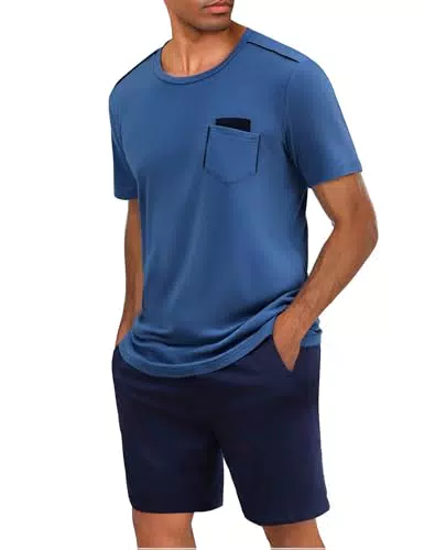 Uniexcosm Pijama Corto Hombre Algodón Manga Corta Ropa de Dormir