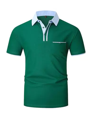 VHUQGVU Polo de Manga Corta para Hombre, Estilo Informal y Corte Ajustado