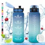 Vikaster Botella de agua deportiva reutilizable con filtro sin BPA