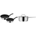 WMF Devil - Sartenes Antiadherentes 24-28 cm y Cazo con Tapa Ø16 cm