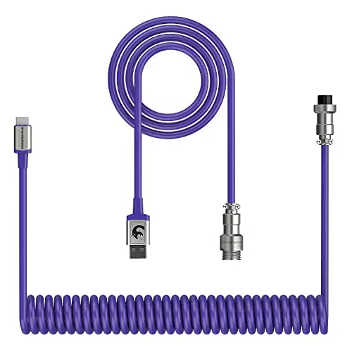 XINMENG C01 Cable USB-C en Espiral HyperSpeed para Teclados de Juegos
