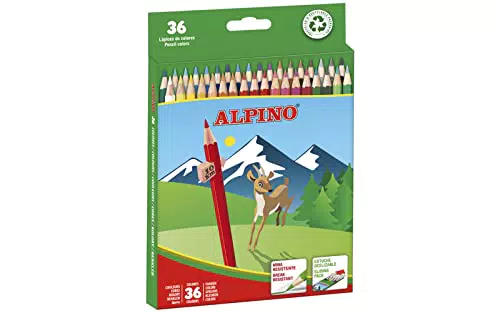 Lapices de colores alpino 654 caja de 12 colores largos