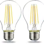 Amazon Basics Bombilla LED E27 Edison 7 W, filamento transparente, CRI80