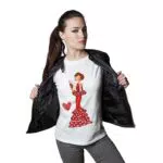 Camiseta Semientallada 100% Algodón Orgánico de Manga Corta para Mujer - Pepa