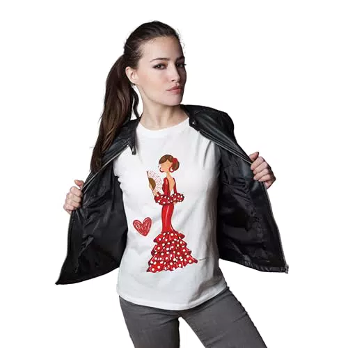 Camiseta Semientallada 100% Algodón Orgánico de Manga Corta para Mujer - Pepa