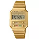 Casio Reloj Cuarzo Unisex A100WEG-9AEF con Dial Digital y Correa Metálica