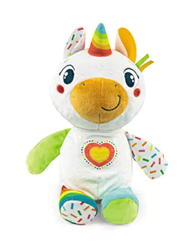 Clementoni Unicornio Bebé - Peluche interactivo educativo para niños de 6 meses
