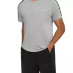 Crewhpo Pijama Hombre Corto para Verano, Conjunto Camiseta y Pantalones con Bolsillos