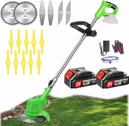 Desbrozadora Eléctrica Batería 21V con 2 Baterías y Cargador Rápido, Corte Eficiente
