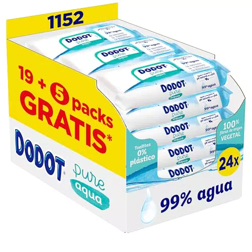 Dodot Toallitas Pure Aqua para Bebé, ayuda a restaurar el pH natural de la piel