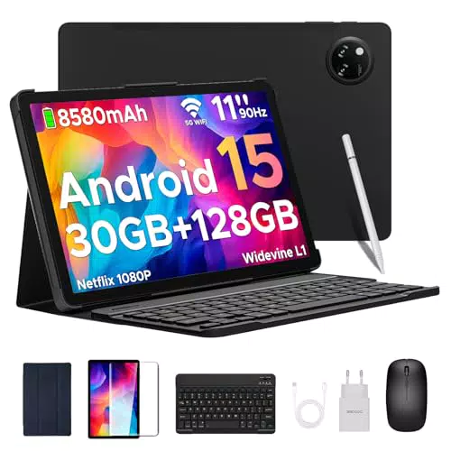 DOOGEE Tab A9 Pro Tablet Android 15, 11” Octa-Core, Teclado y Lápiz, 128GB, 5G
