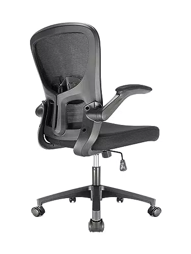 Durrafy Silla de Oficina Ergonómica con Reposabrazos y Apoyo Lumbar Regulable