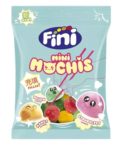 Fini - Mini Mochis de Gominola, Chuches Rellenas, Sabor Melón