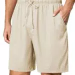 Friptspyg Pantalones Cortos de Lino para Hombre, Ideales para la Playa