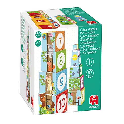 Goula - Cubos apilables bosque, juego educativo para niños a partir de 1 año