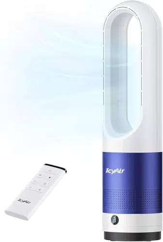 IcyAir Ventilador Sin Aspas con Control Remoto y Temporizador de 9h