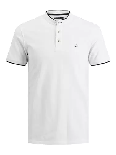 JACK & JONES JJEPAULOS Mao Polo SS Noos Camisa, Azul Marino