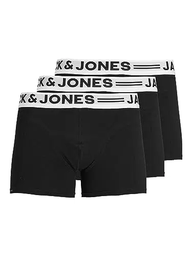Jack & Jones Hombre Sense 3 Pack Cintura Boxer Scrots - Blanco - XL