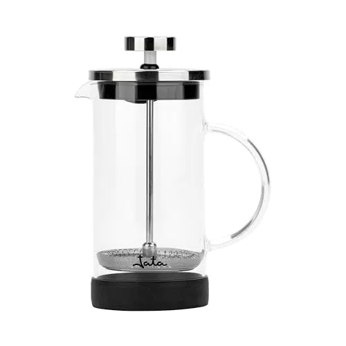 JATA HCAF1160 - Cafetera Francesa de Vidrio Borosilicato con Filtro de Acero Inoxidable