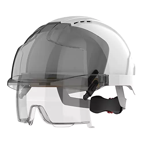 JSP EVO VISTAlens Casco de seguridad con gafas integradas, ventilado