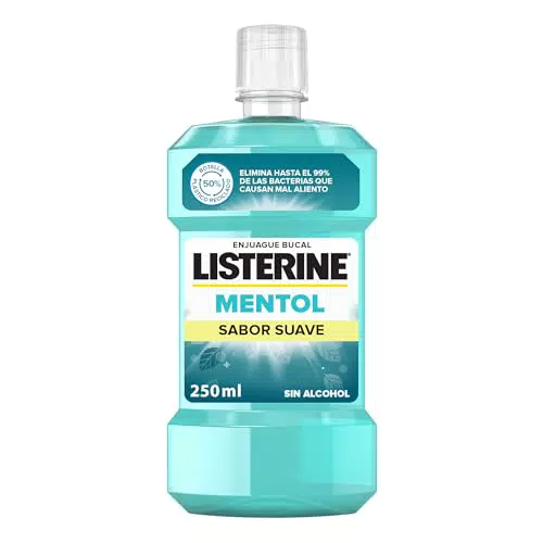 Listerine Enjuague Bucal Suave con Flúor y 0% Alcohol, Protección 24h