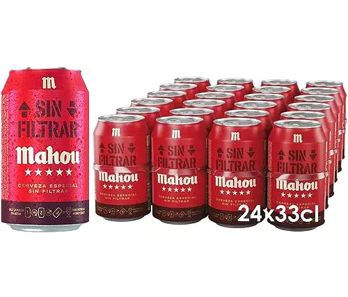 Mahou Sin Filtrar - Cerveza Artesanal Refrescante con Notas Cítricas, 5.5% Vol.