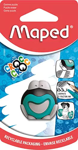 Maped Goma de Borrar Croc Croc Puzzle Modelo Ranita, Diseño Ergonómico