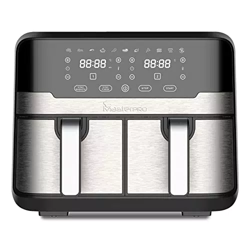 MasterPro Rocket Duo 900 - Freidora Sin Aceite Doble 9 L con Pantalla LED Táctil