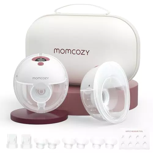 Momcozy M5 Sacaleches Eléctrico Manos Libres, Extractor de Leche Portátil de Boca de Bebé Brida de Doble Sellado con 3 Modos y 9 Niveles