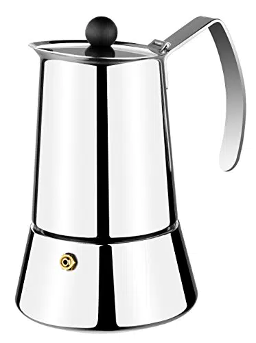 Monix Eterna Cafetera Italiana para Todo Tipo de Cocinas, Acero Inoxidable