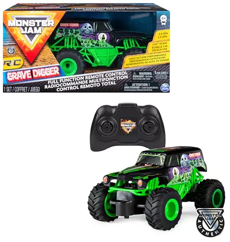 Monster Jam - Coche Teledirigido Monster Truck Iron Man 1:24 para Niños
