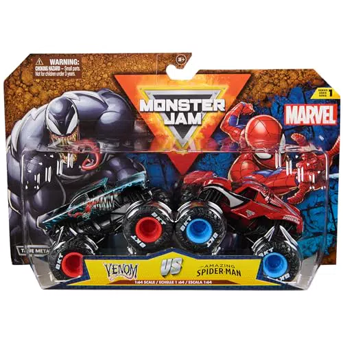 Monster Jam - Pack de Coches Monster Truck Marvel Venom vs Spiderman
