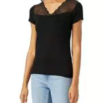 Morgan Camiseta Ajustada con Encaje para Mujer