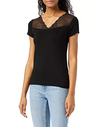 Morgan Camiseta Ajustada con Encaje para Mujer