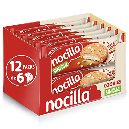 Nocilla Galletas con Crema de Leche y Avellanas, 12 Packs