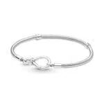 Pandora Pulsera de plata de ley con cadena de serpiente y cierre infinito