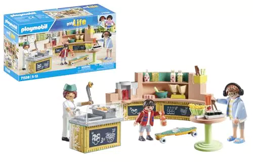 PLAYMOBIL myLife Restaurante con Comidas y Tentempiés para Niños a Partir de 5 Años