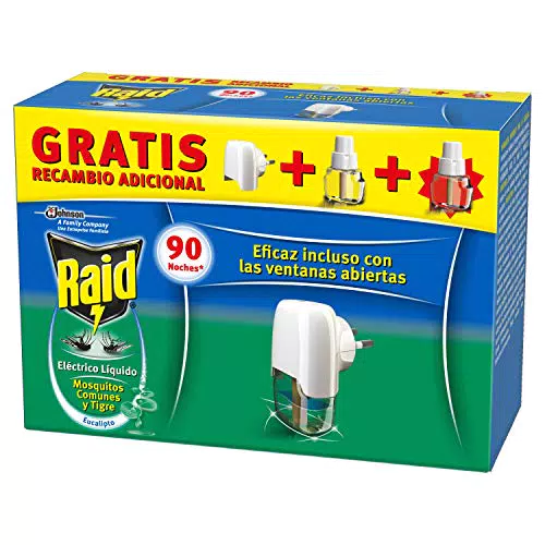 Raid Difusor Eléctrico Anti Mosquitos con Aroma Eucalipto y Aplicador