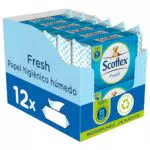 Scottex Papel Higiénico Húmedo Fresh con Agua Micelar y Vitamina E, Biodegradable