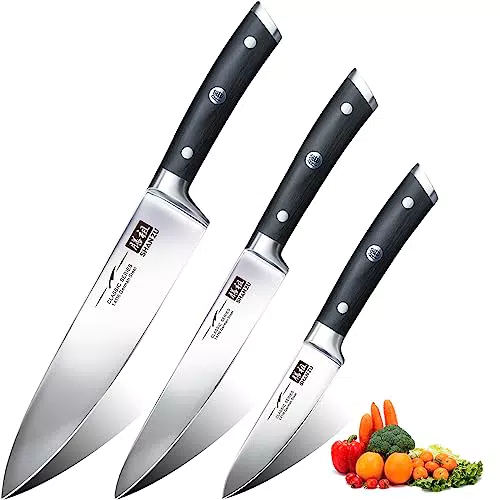SHAN ZU Cuchillos de Cocina de Acero Inoxidable Alemán para Chef y Frutas