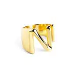 Singularu Anillo Personalizado Letra P - Joyas para Mujer en Baño de Oro 18 Kt