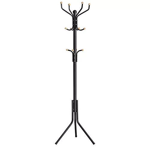 SONGMICS Perchero de Metal, Soporte de Ropa con 12 Ganchos, Modelo RCR19B