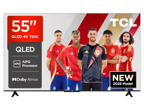 TCL 55T69C QLED 55" - Smart TV 4K con Google TV, Dolby Vision y Atmos