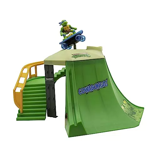 TMNT Mini Skate Park y Figura de Leonardo - Juguetes para Niños 3+ Años