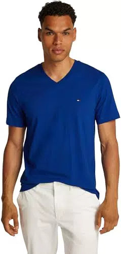 Tommy Hilfiger Camiseta de Manga Corta Hombre Essential con Cuello de Pico