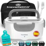 Travelisimo Fiambrera Eléctrica 80W 1,5L 3 en 1 para Coche y Camión