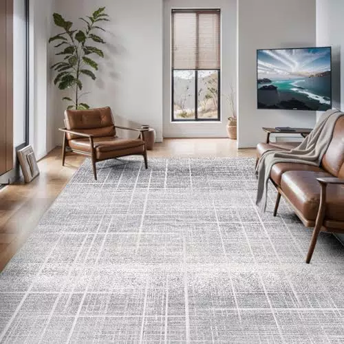 Vamcheer Alfombra Antideslizante Moderna Geométrica Imitación Cachemira