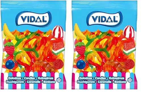Vidal Golosinas Gusanos Bicéfalos - Caramelo de Goma Sabor Fresa